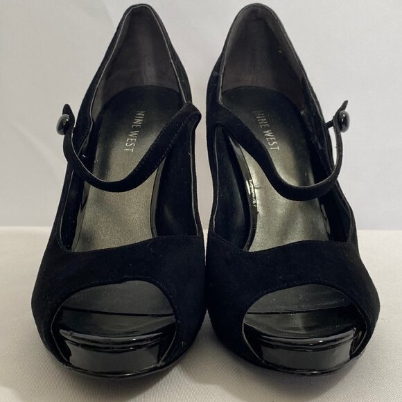 Peep Toe Suede High Heel Shoes - Picture 11 of 16